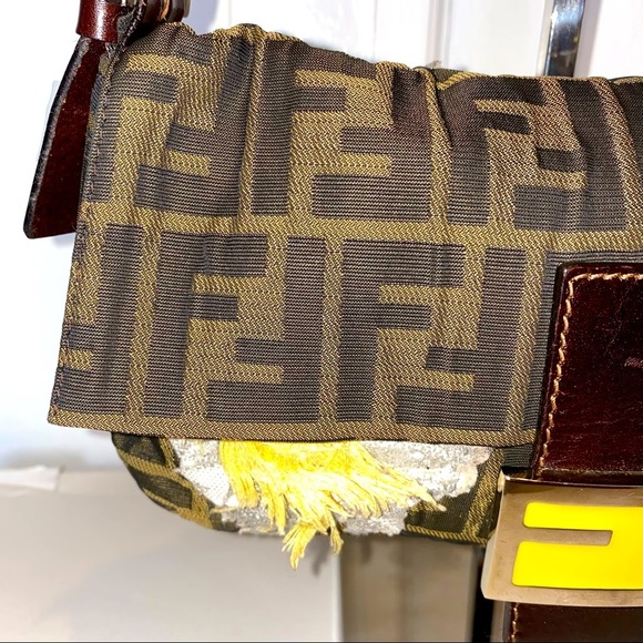 🛑SOLD🛑 Vintage FENDI Zucca Flower Motif Mamma Bucket Shoulder Bag - Picture 5 of 14